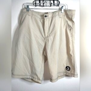Chiliwear (Size 36) Men's Khaki "FSU" Casual Embroidered Logo 10" Inseam Shorts